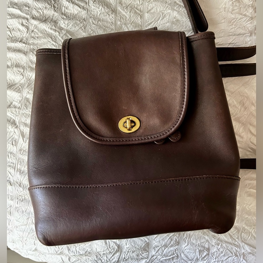 Coach Authentic 100% Leather Drawstring Backpack … - image 2